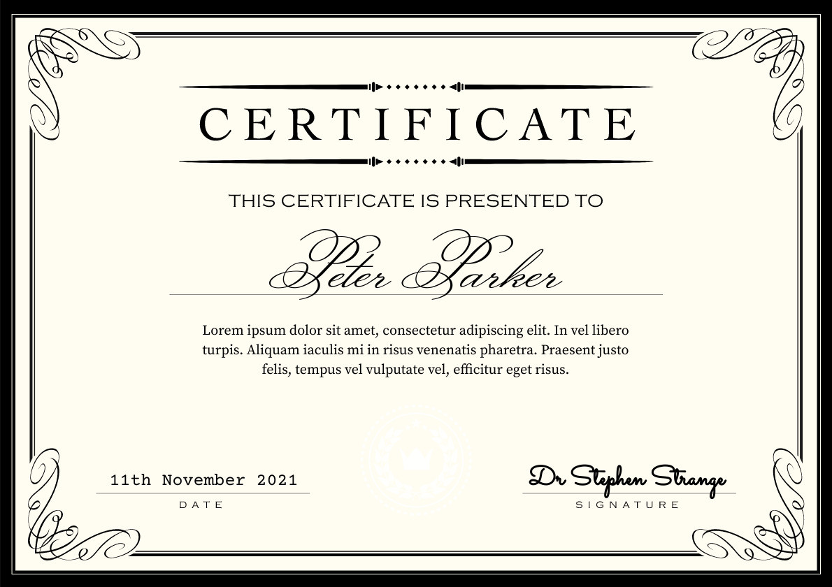 Certificate 1